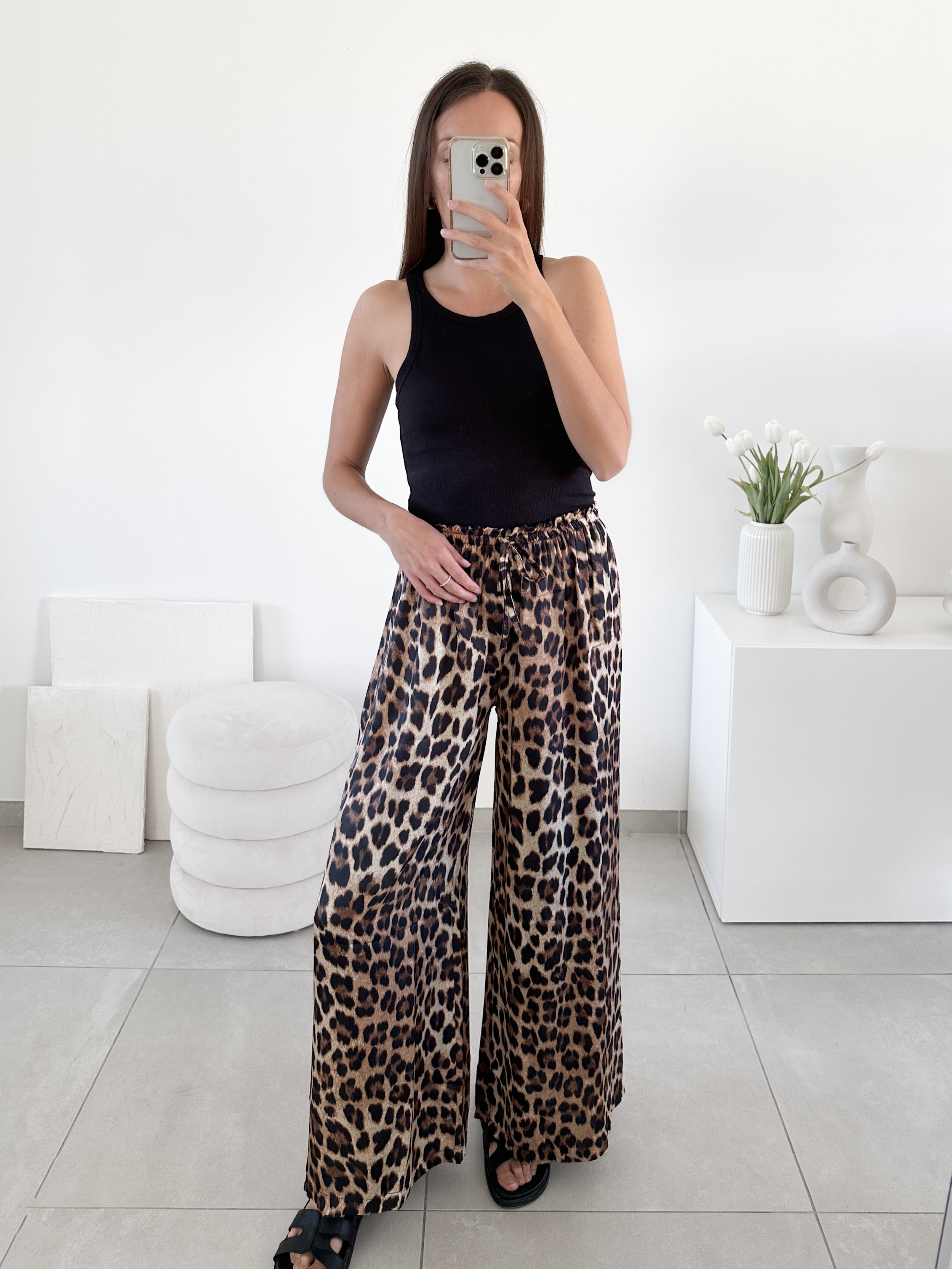 Pantalon léopard foncé