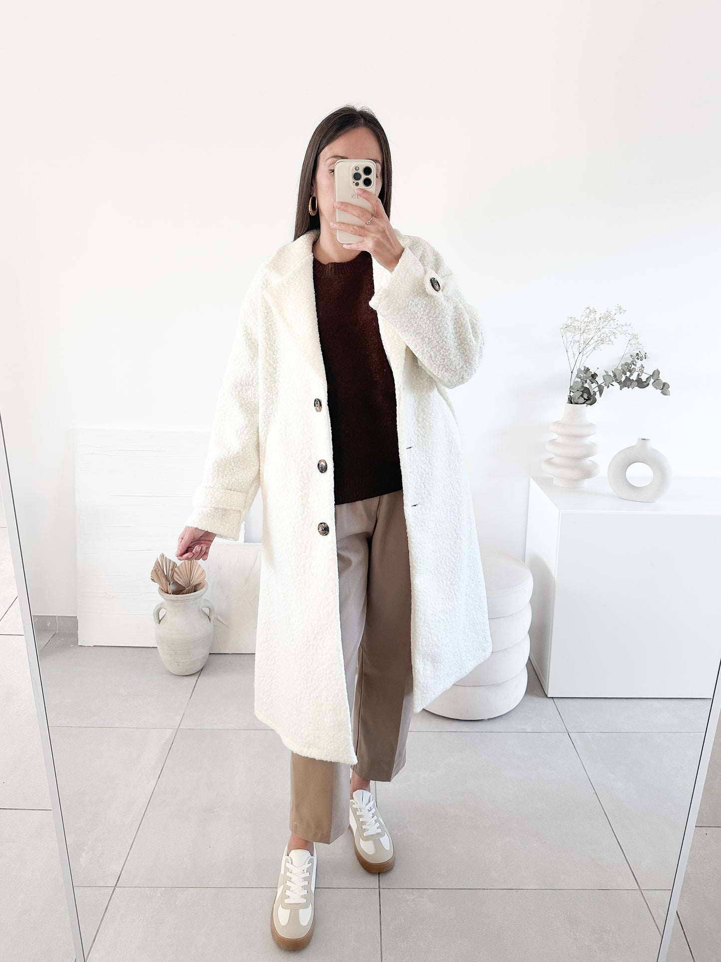 Manteau bouclettes blanc