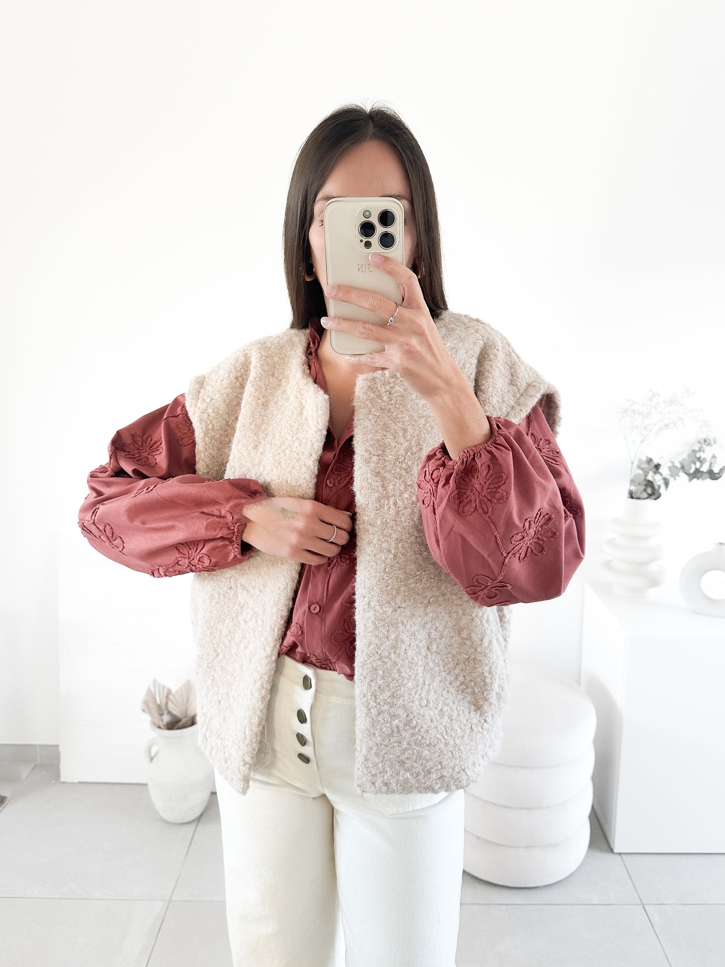 Gilet sans manche Betty beige