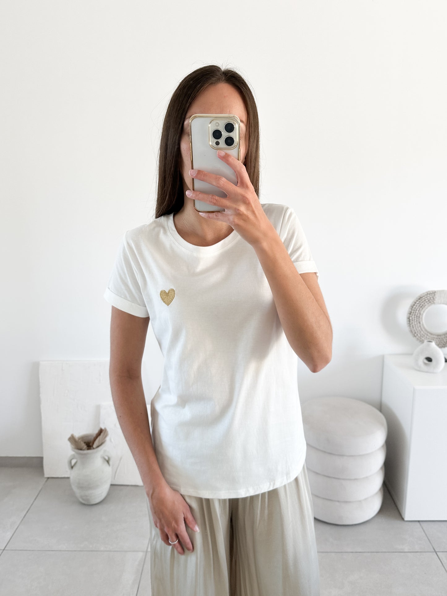 T-shirt brodé en coton