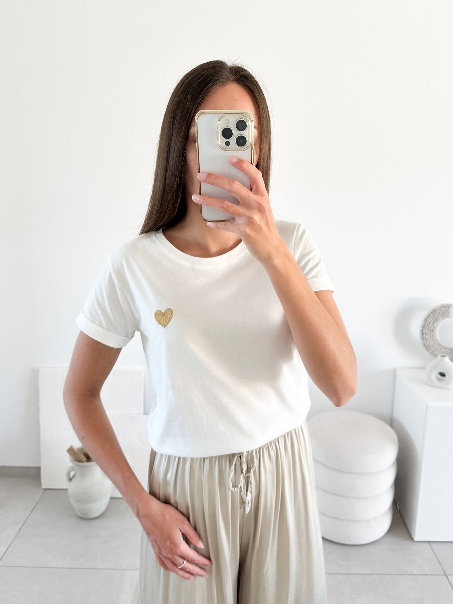 T-shirt brodé en coton