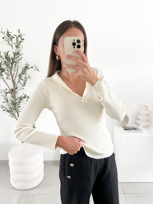 Pull fin Chloé beige