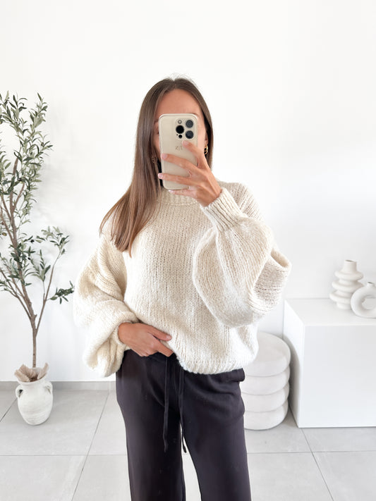 Pull Lou beige en kid mohair