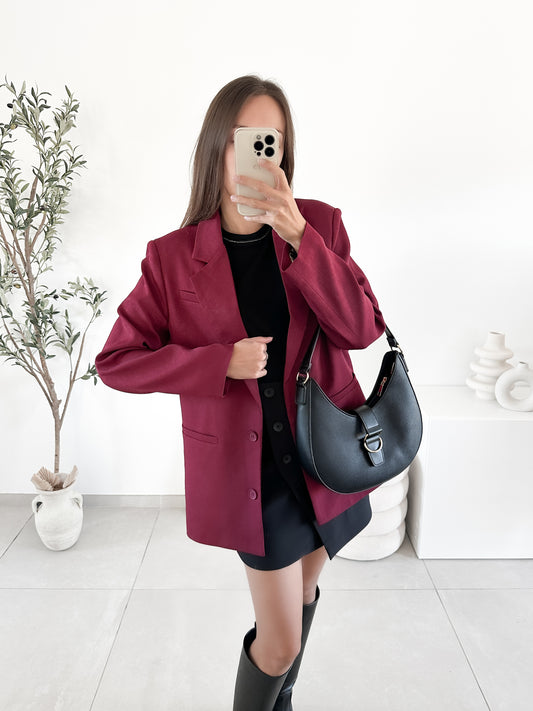 Blazer doublure léopard bordeaux