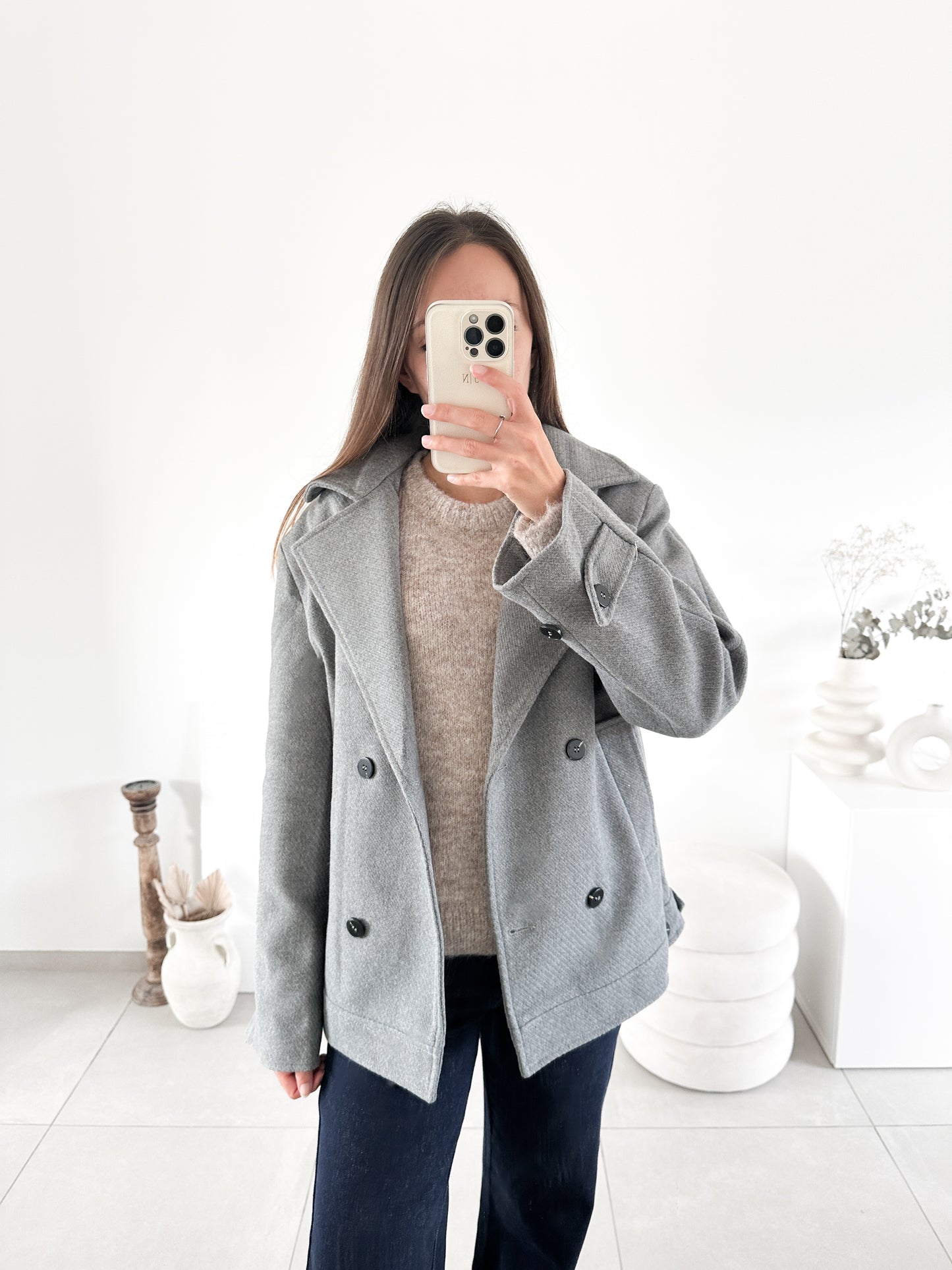 Manteau court gris