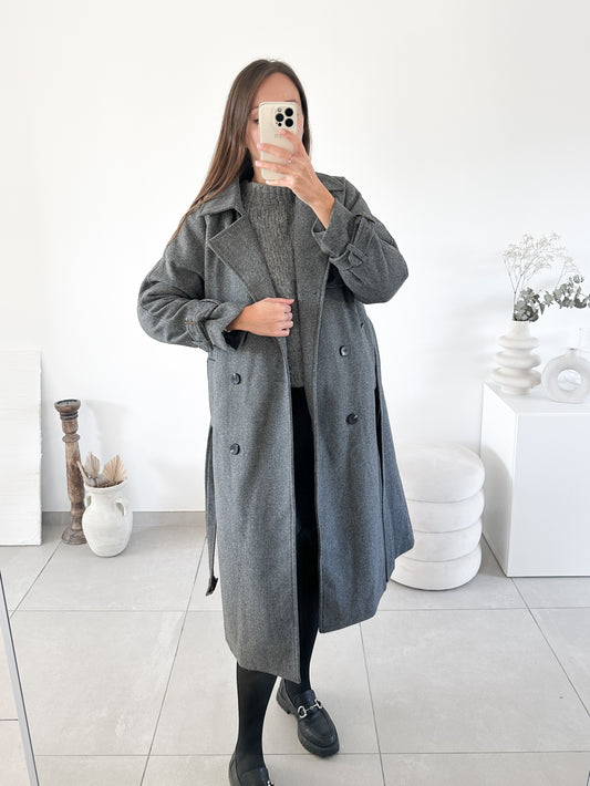 Manteau long gris