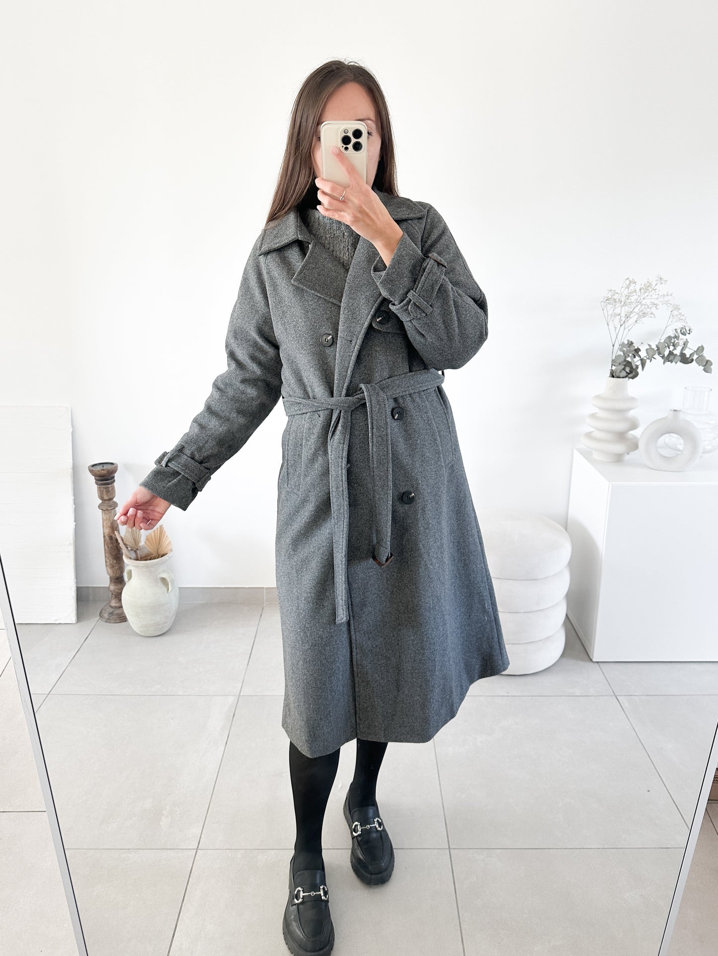 Manteau long gris