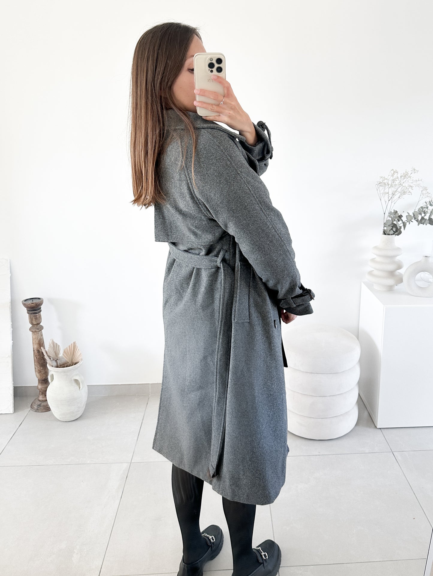 Manteau long gris