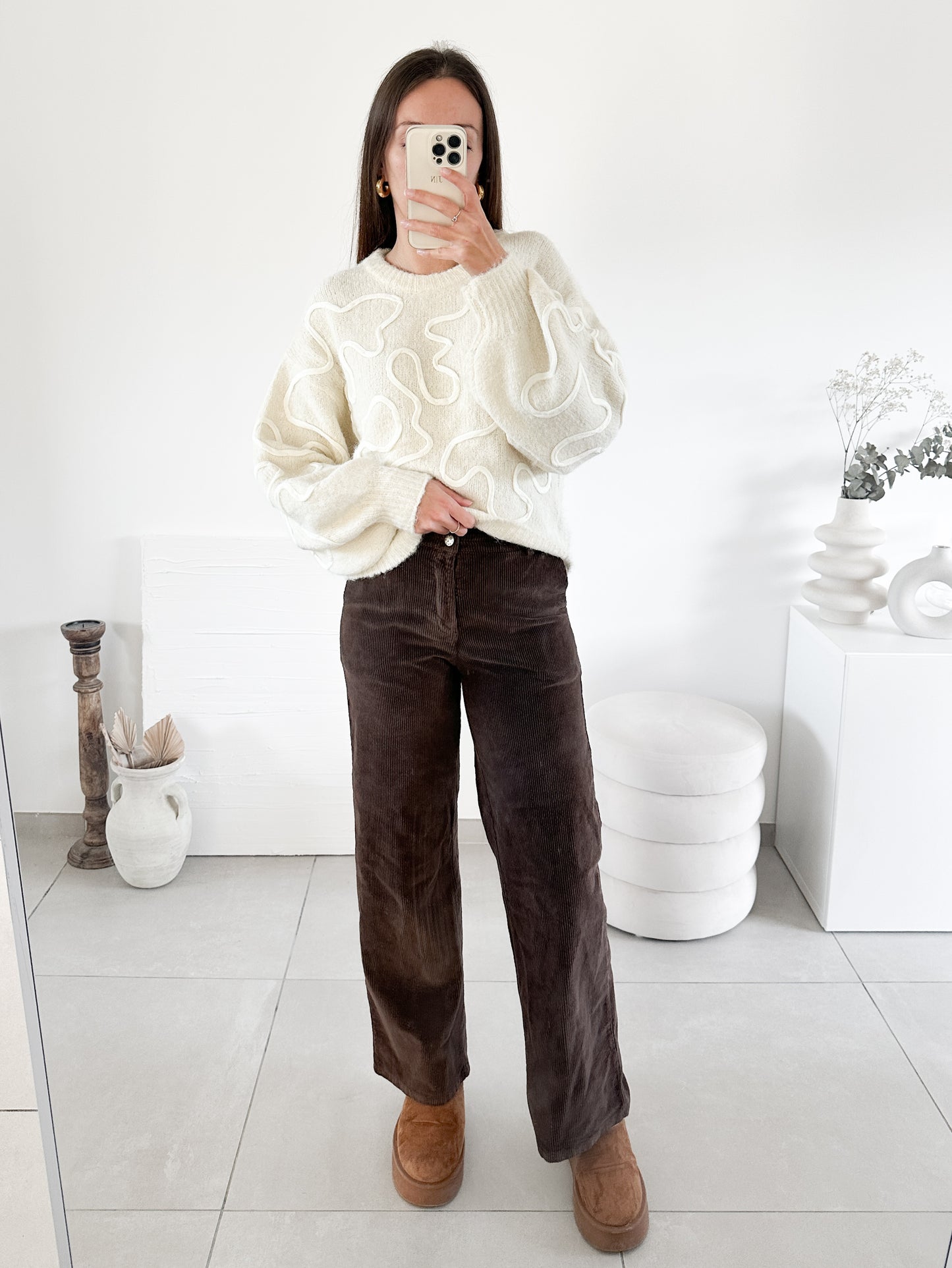 Pantalon velour côtelé marron