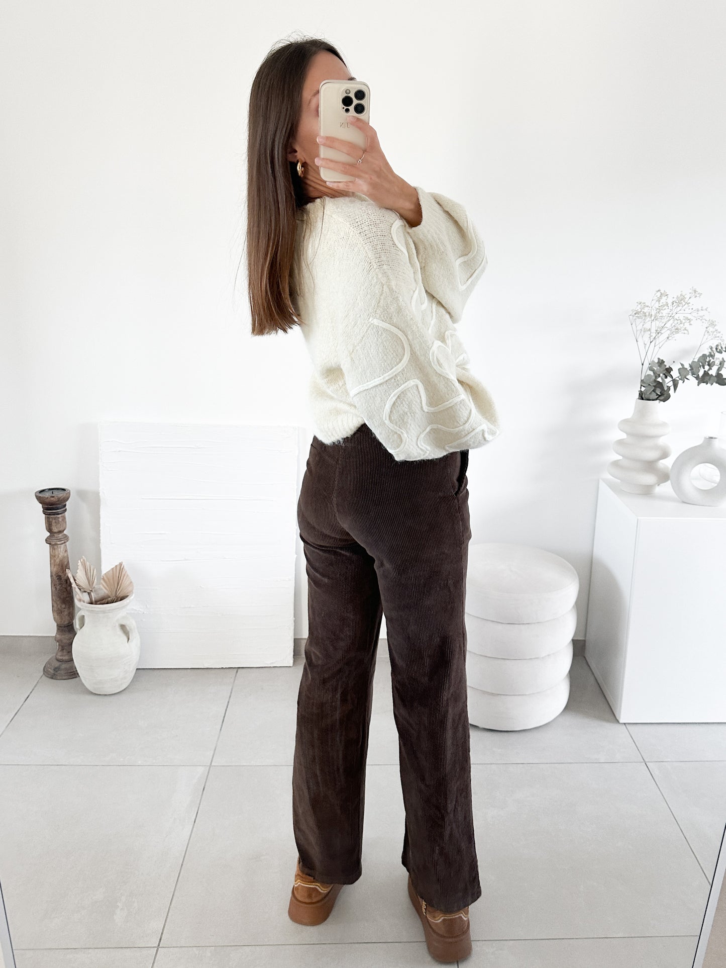 Pantalon velour côtelé marron