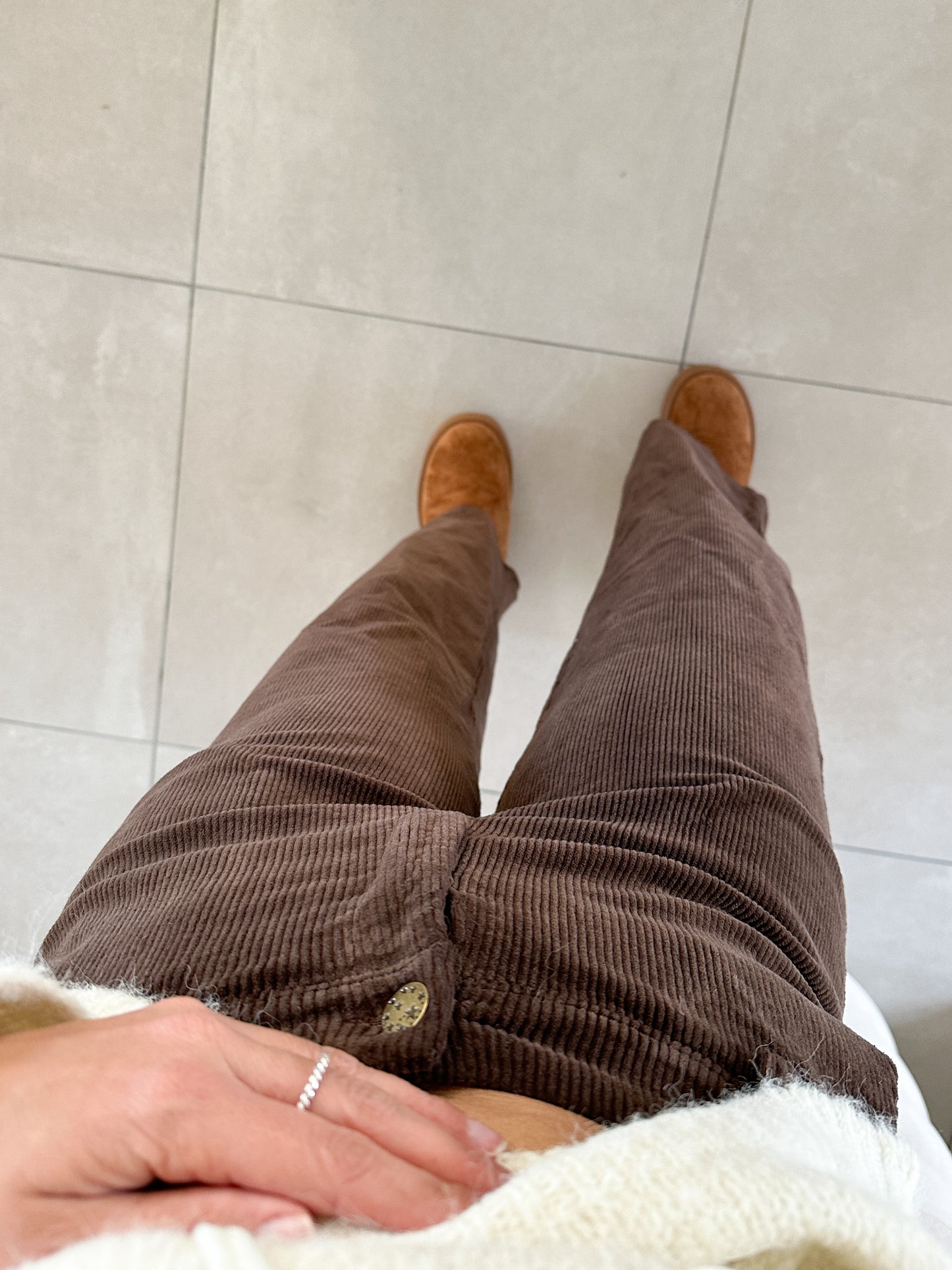 Pantalon velour côtelé marron