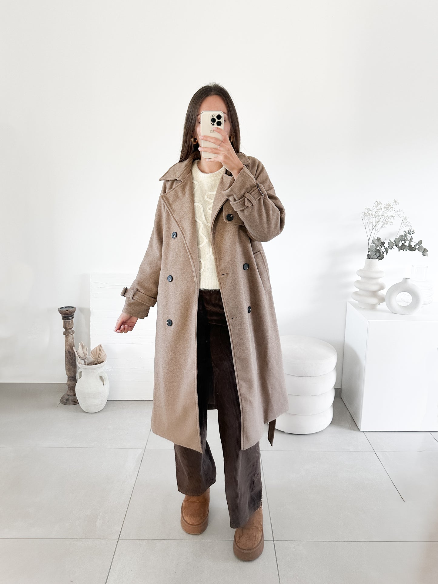 Manteau long marron