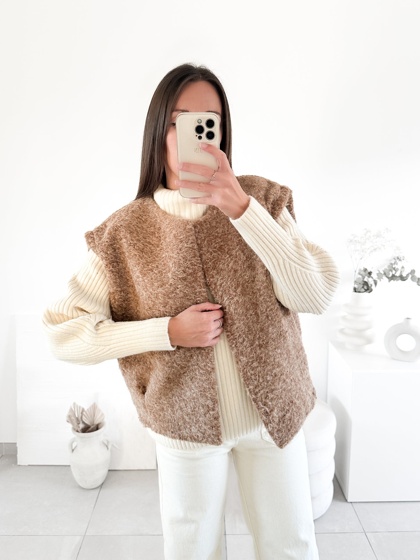 Gilet sans manche Betty camel