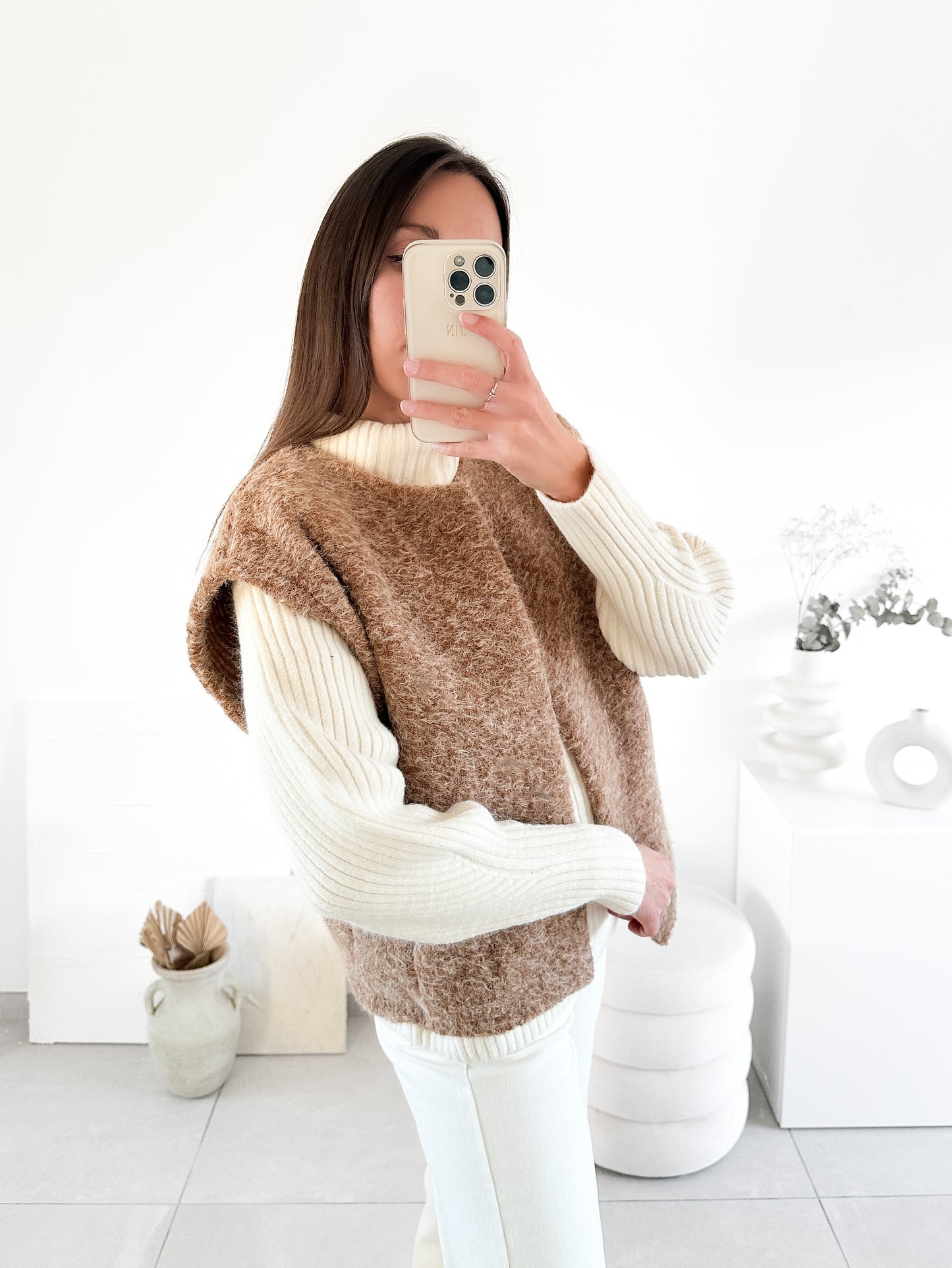 Gilet sans manche Betty camel