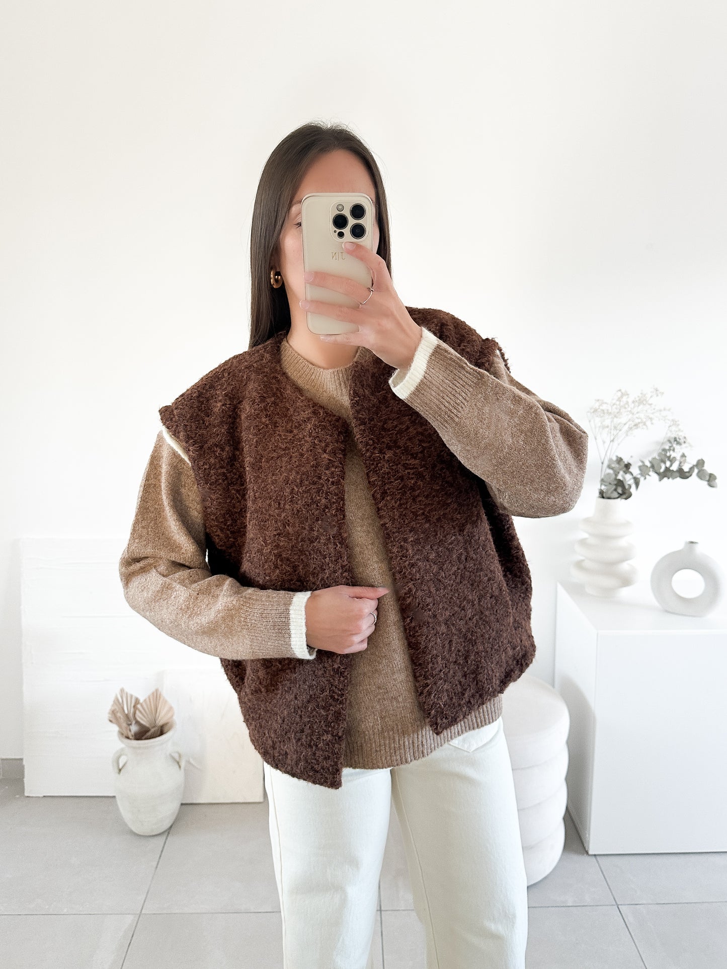 Gilet sans manche Betty marron